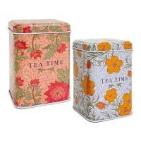 Caja de metal de 10,3 x 7 x 7 cm para té