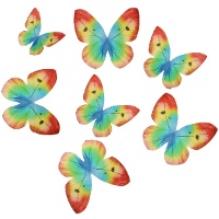 Obleas de mariposas multicolor - 8 unidades