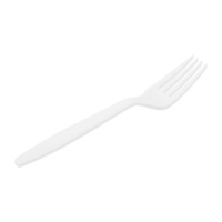 Tenedores de 18,5 cm de plástico blanco - 12 unidades