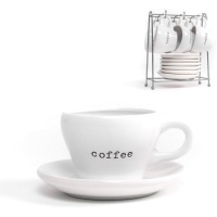 Taza de café de 100 ml Coffee blanca - 6 servicios