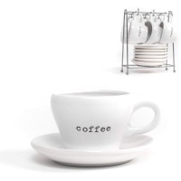 Taza de 100 ml de café Coffee blanca - 6 servicios