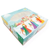 Caja para roscón de reyes de 35 x 35 x 8 cm - Sweetkolor