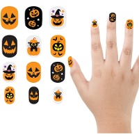 Uñas postizas de calabazas infantiles - 12 unidades