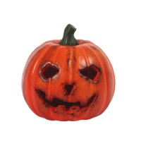 Calabaza mini con sonrisa siniestra con luz de 13 cm