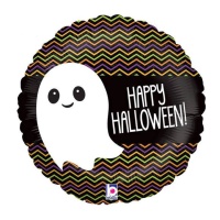 Globo redondo de Fantasma Happy Halloween de 35 x 35 cm - Grabo