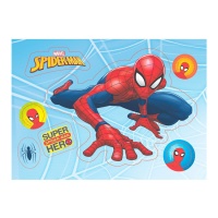 Oblea de silueta de Spiderman para tarta de 14,8 x 21 cm - 1 unidad