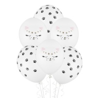 Globos de látex de gatos de 30 cm - PartyDeco - 50 unidades