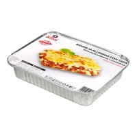 Envase de aluminio desechable rectangular con tapa de 22,5 x 16,7 x 5 cm - 5 unidades