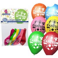 Globos de látex biodegradables colores surtidos Campeón de 23 cm - 6 unidades