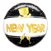 Globo de Happy New Year amarillo de 51 x 45 cm
