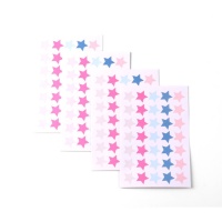 Pegatinas de estrellas de colores pastel de papel - 4 hojas
