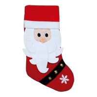 Calcetín de Papá Noel con cascabeles de 48 cm