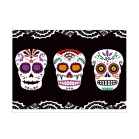 Mantel de Día de los Muertos de 1,37 x 1,82 m
