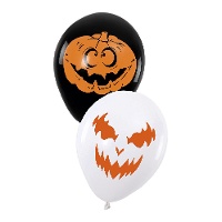 Globos de látex de Calabaza de Halloween de 30 cm - 6 unidades