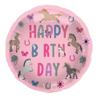 Globo de caballo de happy birthday de 45 cm - Folat