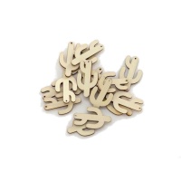 Figuras de madera de cactus de 4 cm - 15 unidades