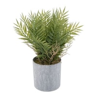 Planta artificial con macetero gris de 25 x 20 cm
