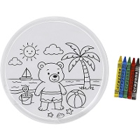 Frisbee de tela de 20 cm para colorear con ceras