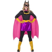 Disfraz de héroe murciélago rosa para mujer