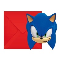 Invitaciones de Sonic The Hedgehog - 6 unidades