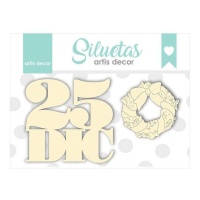 Chipboard de 25 de diciembre - Artis decor - 2 unidades