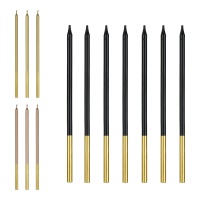 Velas metalizadas de colores de 14 cm - 12 unidades