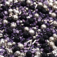 Sprinkles de Hallowen negro, lila y plata de 90 g - Happy Sprinkles