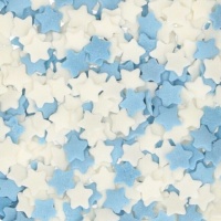Sprinkles de estrellas azules y blancas de 55 gr - FunCakes