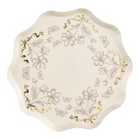 Platos de flores Vintage de 20 cm - 6 unidades