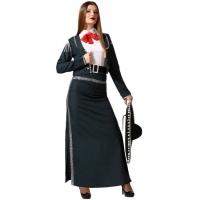 Disfraz de mariachi negro elegante para mujer
