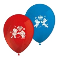 Globos de látex de la Patrulla Canina azules y rojos - Procos - 8 unidades