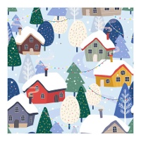 Caja para dulces o cupcakes de paisaje navideño de 17,5 x 17,5 x 8,5 cm