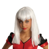 Peluca blanca con flequillo pico infantil