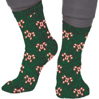 Calcetines de bastones navideños con glitter - 1 par