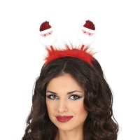 Diadema de Papá Noel con plumas rojas