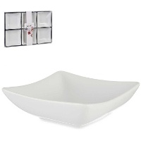 Cuencos de aperitivo cuadrados de porcelana blanca - 6 unidades