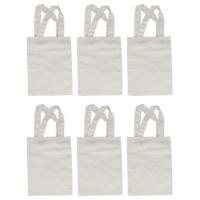 Bolsas de lona minis blancas de 7,5 x 10 - 6 unidades