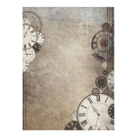 Papel de arroz de relojes de 29,7 x 42,5 cm - Artis decor - 1 unidad