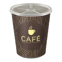 Vasos de 250 ml de cartón para café con tapa - 8 unidades