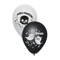 Globos de látex de fantasmas y calaveras de Halloween de 23 cm - 6 unidades