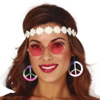 Conjunto hippie con cinta, pendientes y gafas