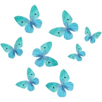 Obleas de mariposas azules o rosas - 8 unidades