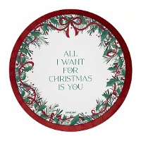 Platos de 23 cm de All I want for Christmas is you - 6 unidades