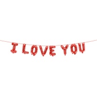 Globos letras I Love You rojo de 260x40 cm - Partydeco