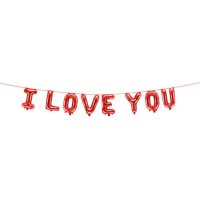 Globo letras I Love You rojo de 260x40 cm - Partydeco