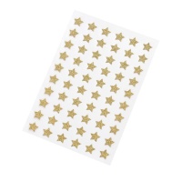 Pegatinas de formas de estrellas con purpurina dorada de 1 cm - 60 piezas