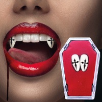 Colmillos de vampiro con cruz