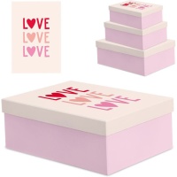 Caja rectangular Love - DCasa - 3 unidades