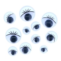 Ojos con pestañas móviles surtidos - Innspiro - 42 unidades