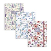 Libreta de flores con goma de 19 x 13 cm - 1 unidad